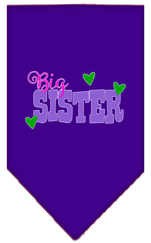 Big Sister Screen Print Bandana Purple Large